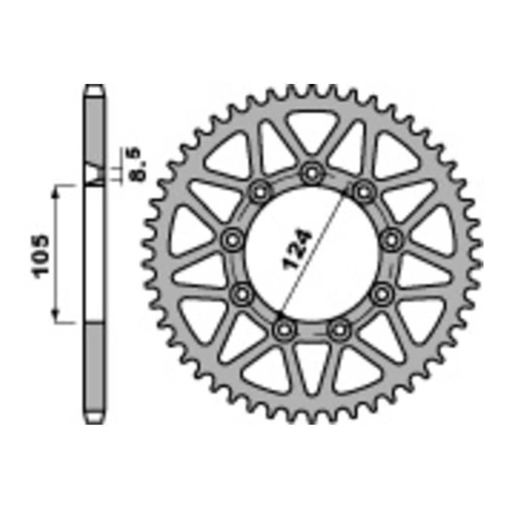 MTX TM MX250F Steel Rear Sprocket #520 (52T)