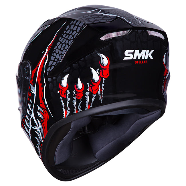 SMK Stellar Helmet - Taotei GL263-Full Face – XS Black/Grey/Red