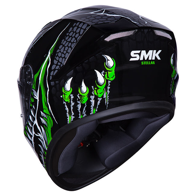 SMK Stellar Helmet - Taotei GL268-Full Face – XS Black/Grey/Green