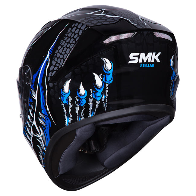 SMK Stellar Helmet - Taotei GL265-Full Face – XS Black/Grey/Blue