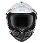 M2R Navigator Helmet - Venture PC- 8-Adventure – XS White/Black/Orange