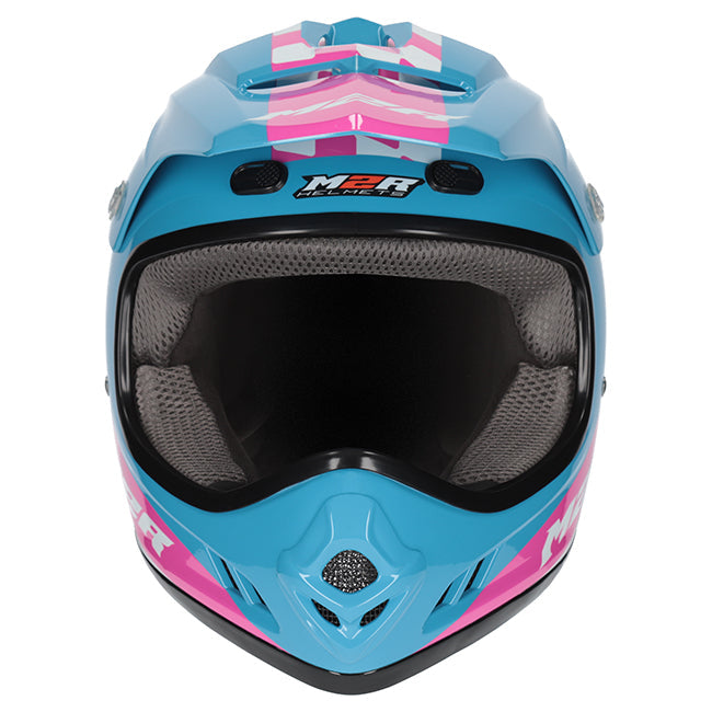M2R MX2 Junior Helmet - Speed Racer Bunny PC-2-MX/Off-Road – YS Blue/Pink