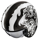 HJC V31 Helmet - Flame MC-5-Open Face – XS Black/White