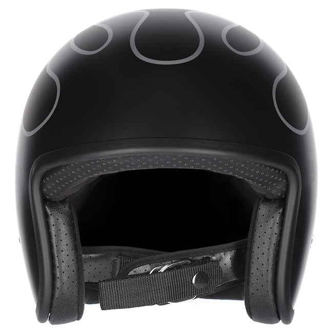 M2R Prime Helmet - Flamed PC-5-Open Face – XS Black/Silver