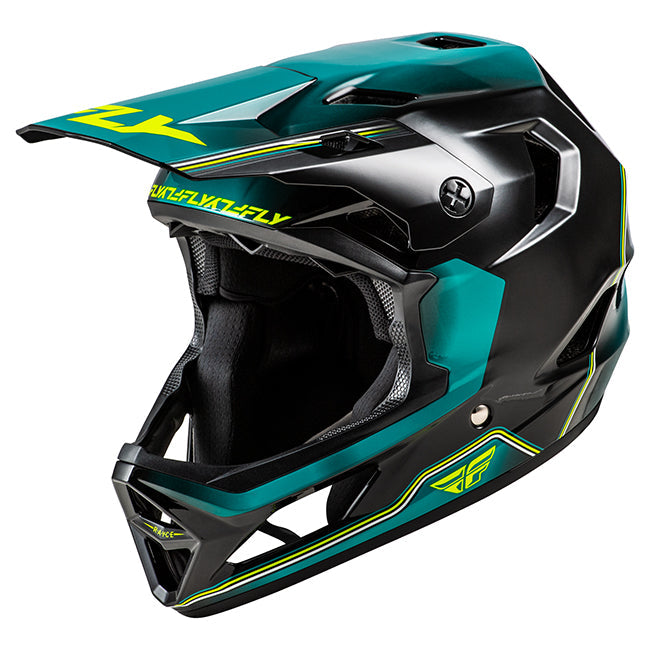 Fly Racing Rayce MTB/BMX Helmet - Repeat - Black/Teal/Hi