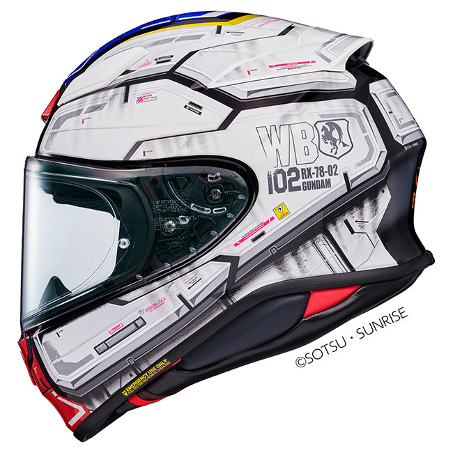Shoei NXR2 Helmet - RX-78-02 Gundam TC-10-Full Face – XS White/Red/Blue