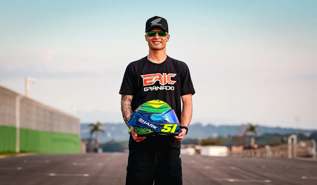 SHARK SKWAL CUP Eric Granado Replica Helmet – Matte Blue / Green / Yellow