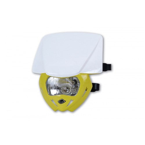 UFO PANTHER HEADLIGHT BASE YEL 01-19 / UPPER WHT