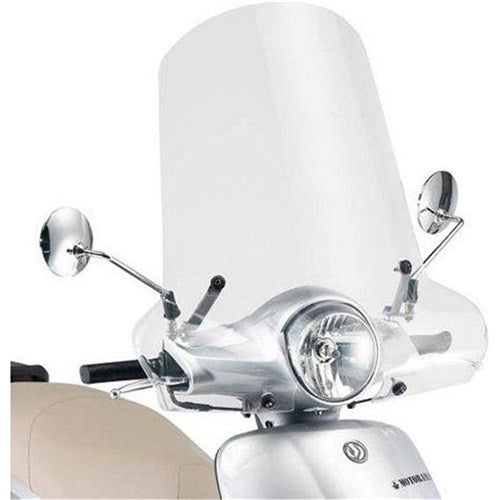 GIVI WINDSCREEN ONLY TRANSPARENT - SYM FIDDLE II 50-125-09-14 / SYM II 50-125-15-24 (NEEDS FITTING KIT A293A)