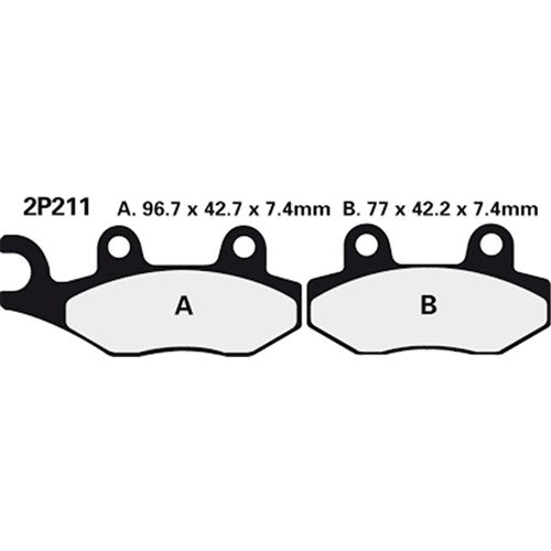 NISSIN BRAKE PADS 2P-211 NS (FA135 / FA214 / FDB497 / DP211) [SPC01]