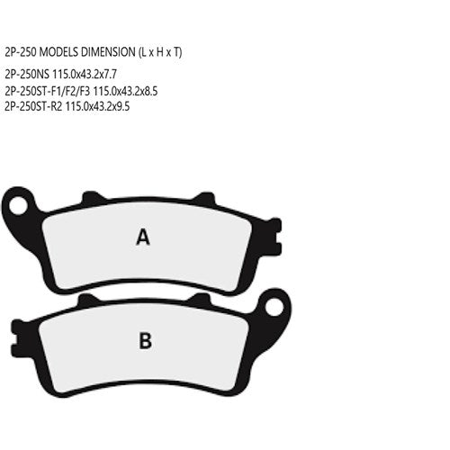 NISSIN BRAKE PADS 2P-250 ST-R2 SINT (FA281 / FDB2075 / DP126)