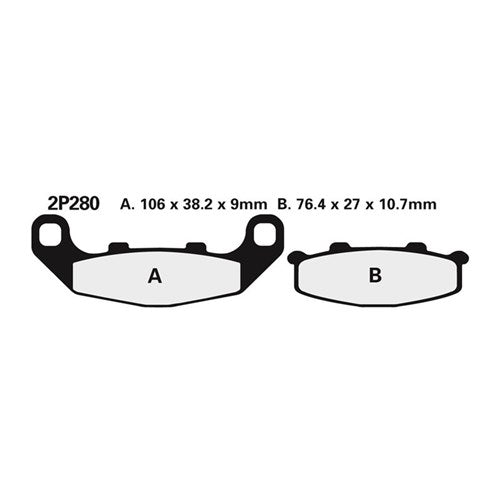 NISSIN BRAKE PADS 2P-280 NS FA141 / FDB508 / DP316)