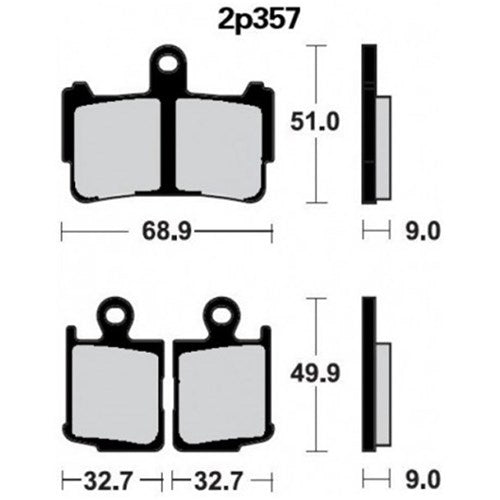 NISSIN BRAKE PADS 2P-357 ST SINT (FA499/4 / FDB2259 / SDP504)