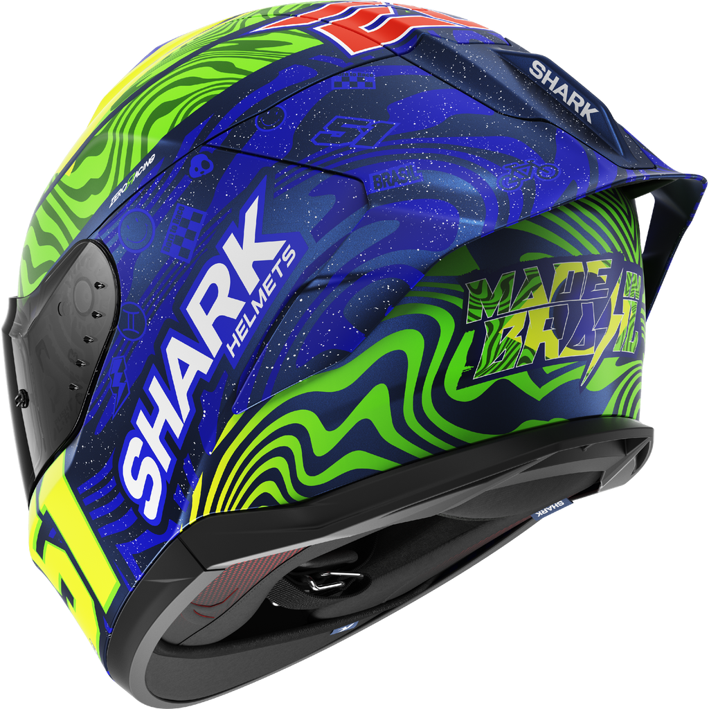 SHARK SKWAL CUP Eric Granado Replica Helmet – Matte Blue / Green / Yellow