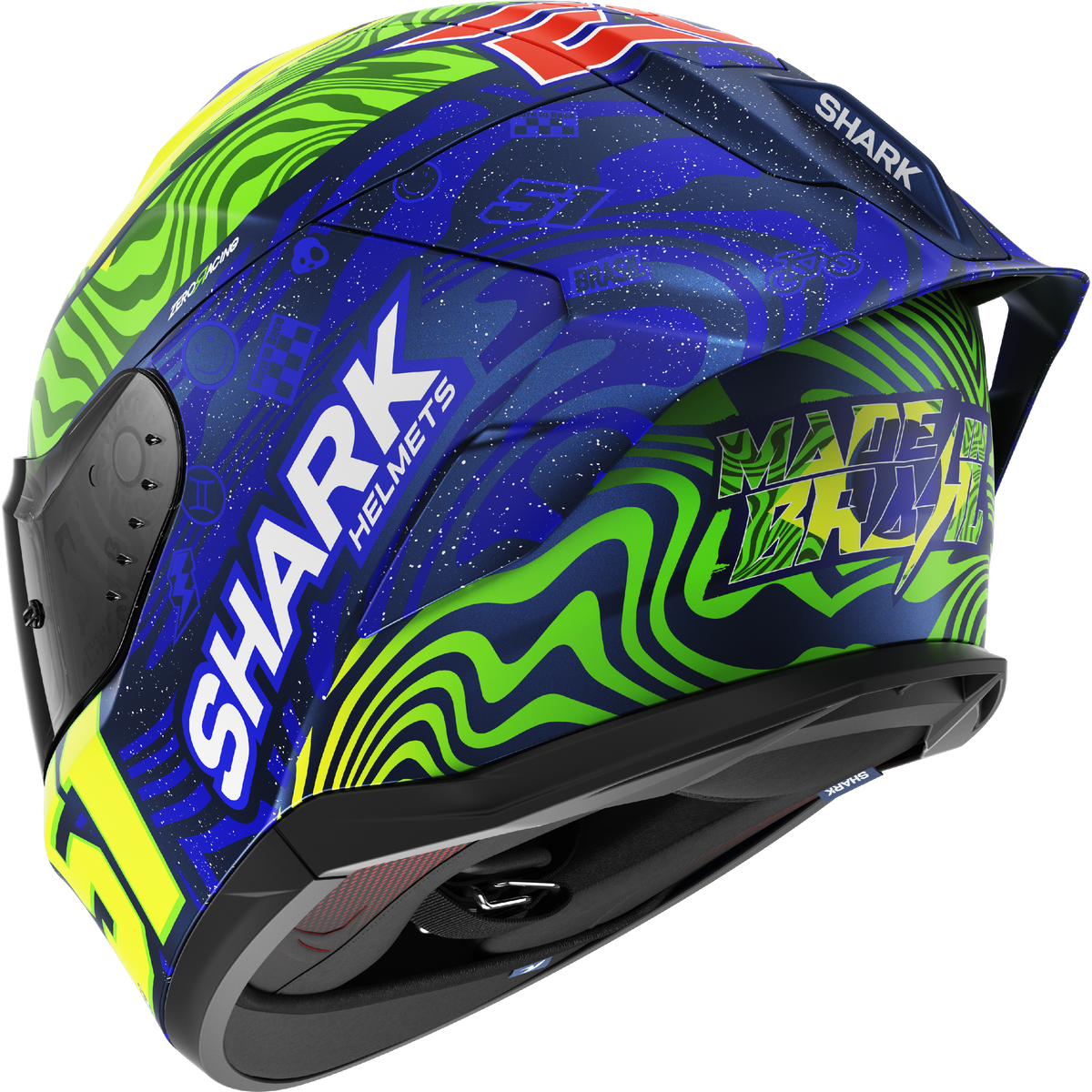 SHARK SKWAL CUP Eric Granado Replica Helmet – Matte Blue / Green / Yellow