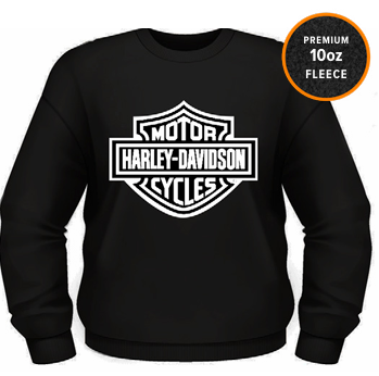 Harley-Davidson Men’s Bar & Shield Crewneck – Black | 10oz Premium Fleece | Exclusive Joe Rascal Back Print