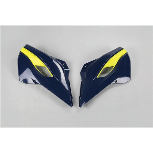 /UFO HUSKY RADIATOR SHROUDS TC/FC 14-15 TC250 16 TE/FE 14-16 (OEM 16 BLU/YEL)