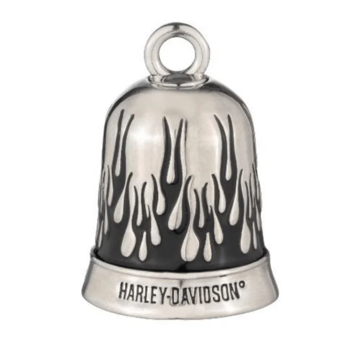Harley-Davidson® Contrasting Black Flames Ride Bell – Silver Plating (34M00001)