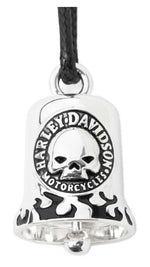 Harley-Davidson ® Willie G Skull & Flames Ride Bell – Silver/Black Finish (34M00028)