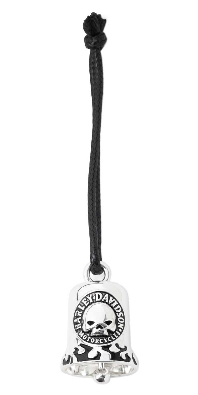 Harley-Davidson® Willie G Skull & Flames Ride Bell – Silver/Black Finish (34M00028)