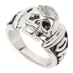 Harley-Davidson Skull And Bar and Shield Contrast Ring
