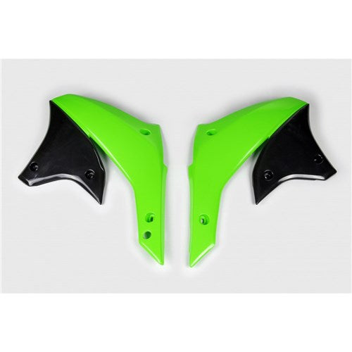 UFO KAWASAKI RADIATOR SHROUDS KLX450R 07-26 GRN