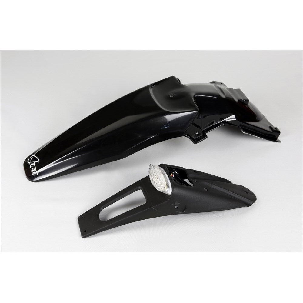 UFO KAWASAKI REAR FENDER W/LED LIGHT KLX450R 07-25 BLK