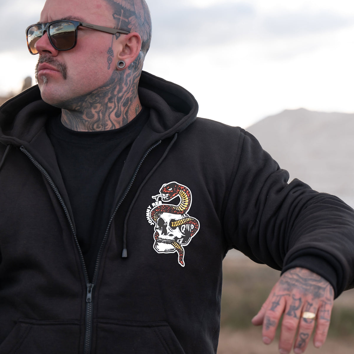 Johnny Reb Snake & Skull Full-Zip Hoodie - Red - product image 2