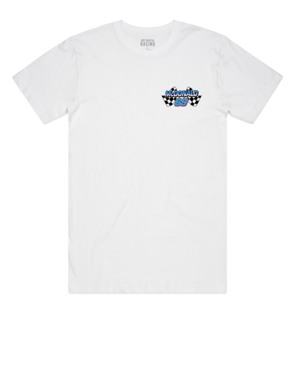 Joe Rascal Racing Archie McDonald #69 Official Bagger World Cup Tee - White
