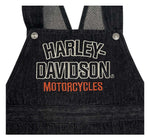 Harley-Davidson Baby & Toddler Unisex Embroidered Denim Overalls – Black Cotton