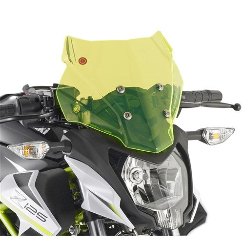 GIVI WINDSCREEN ONLY LIME GREEN - KAWASAKI Z125 19-24 (NEEDS FITTING KIT A4125A)  [ONC01]