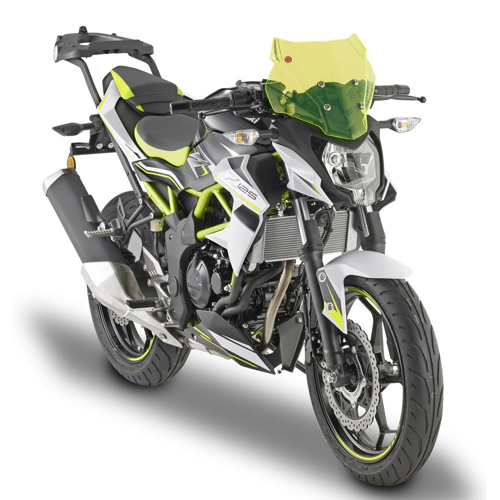 GIVI WINDSCREEN ONLY LIME GREEN - KAWASAKI Z125 19-24 (NEEDS FITTING KIT A4125A)  [ONC01]