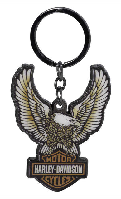 Harley-Davidson Domed Eagle Bar & Shield Logo Key Chain – Classic Metal Keyring