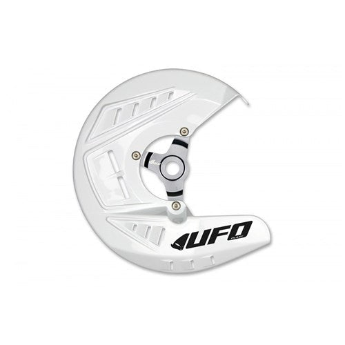 UFO FRT DISC COVER W/ALU MOUNT KX250F 13-20/KX450F 13-18 (WHT)