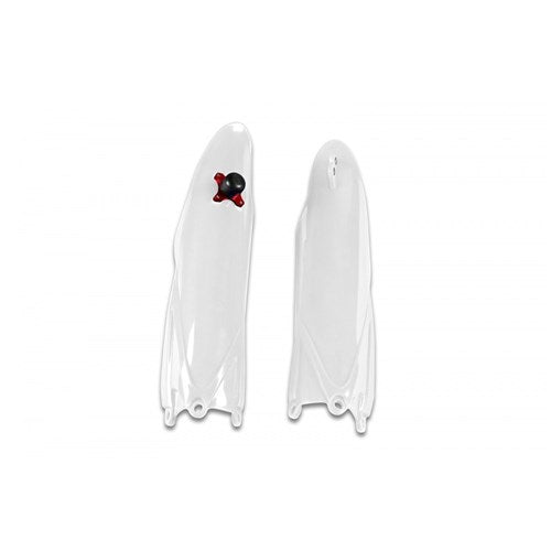 UFO YAMAHA FORK SLIDER PROTECTOR W/QUICK STARTER YZ125/250 22-25 YZF250 10-23 YZF450 10-22 WHT