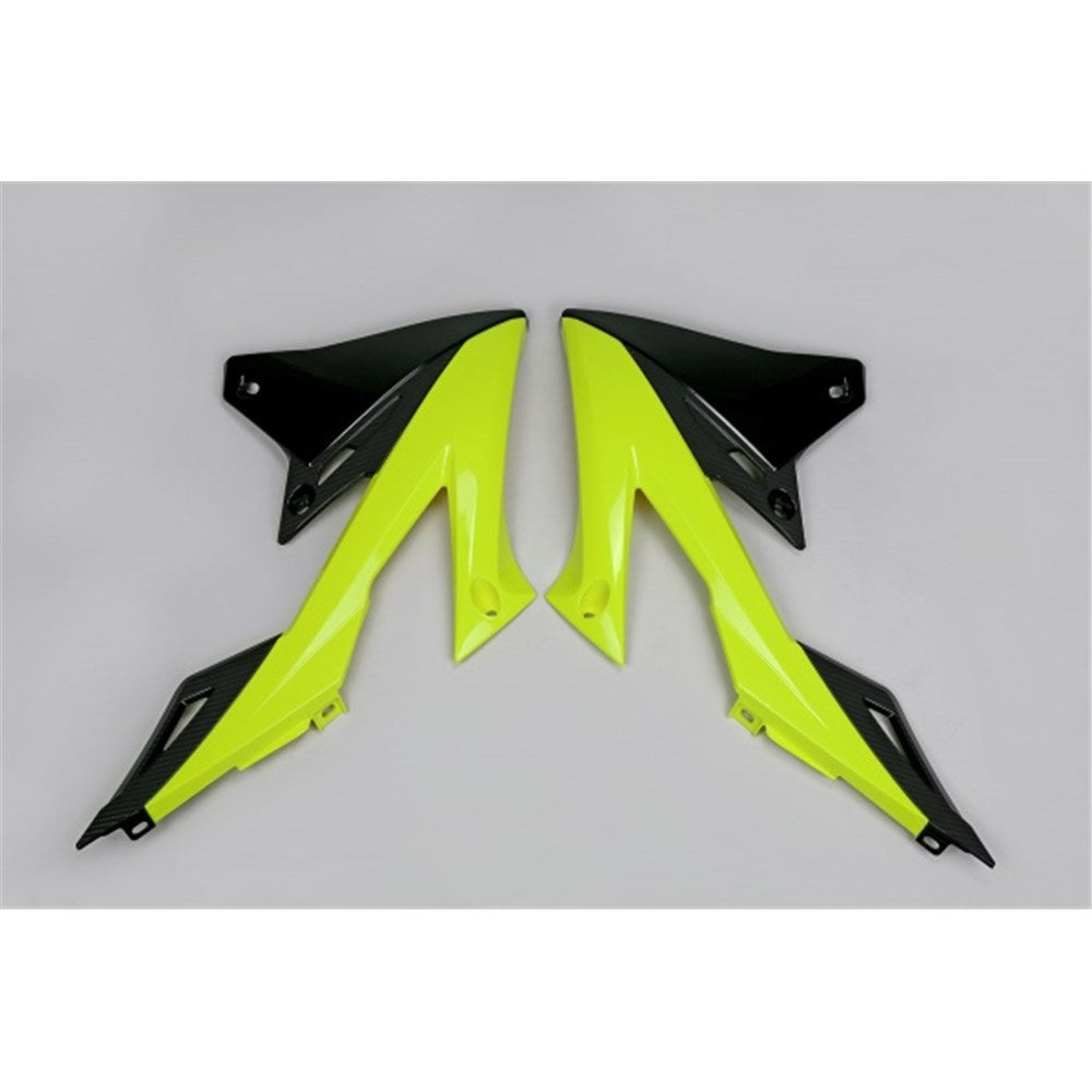 UFO SUZUKI RADIATOR COVERS RMZ250 19-25 / RMZ450 18-25 BLK/NEON YEL
