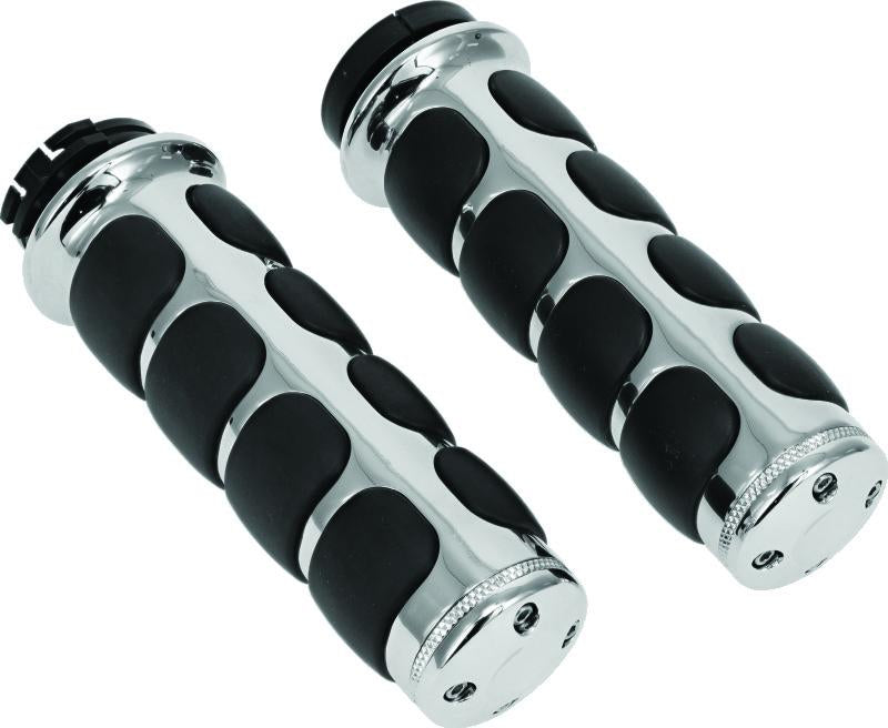 Kuryakyn ISO Grips Without Throttle Boss Dual Cable Chrome