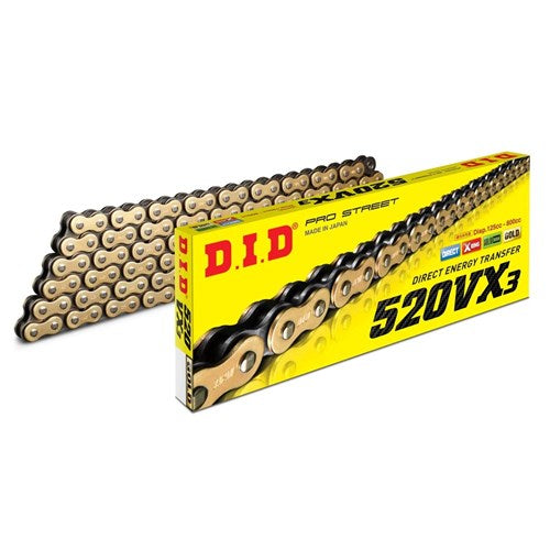DID PRO STREET X-RING 520VX3 GLD/BLK 120FB (CTN10)