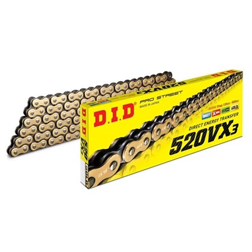 DID PRO STREET X-RING 525VX3 GLD/BLK 124FB (CTN10)