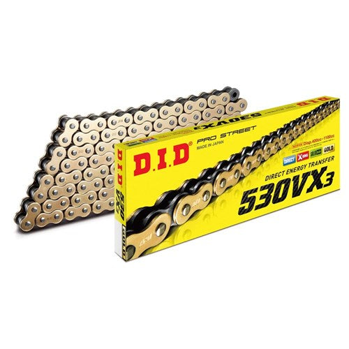 DID PRO STREET X-RING 530VX3 GLD/BLK 126ZB (CTN10)