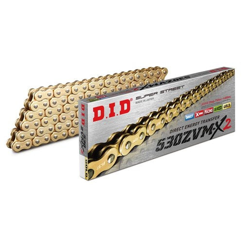 DID SUPER STREET X-RING 530ZVM-X2 GLD/GLD 122ZB (CTN10) (WAS 530ZVMXGG122ZB)