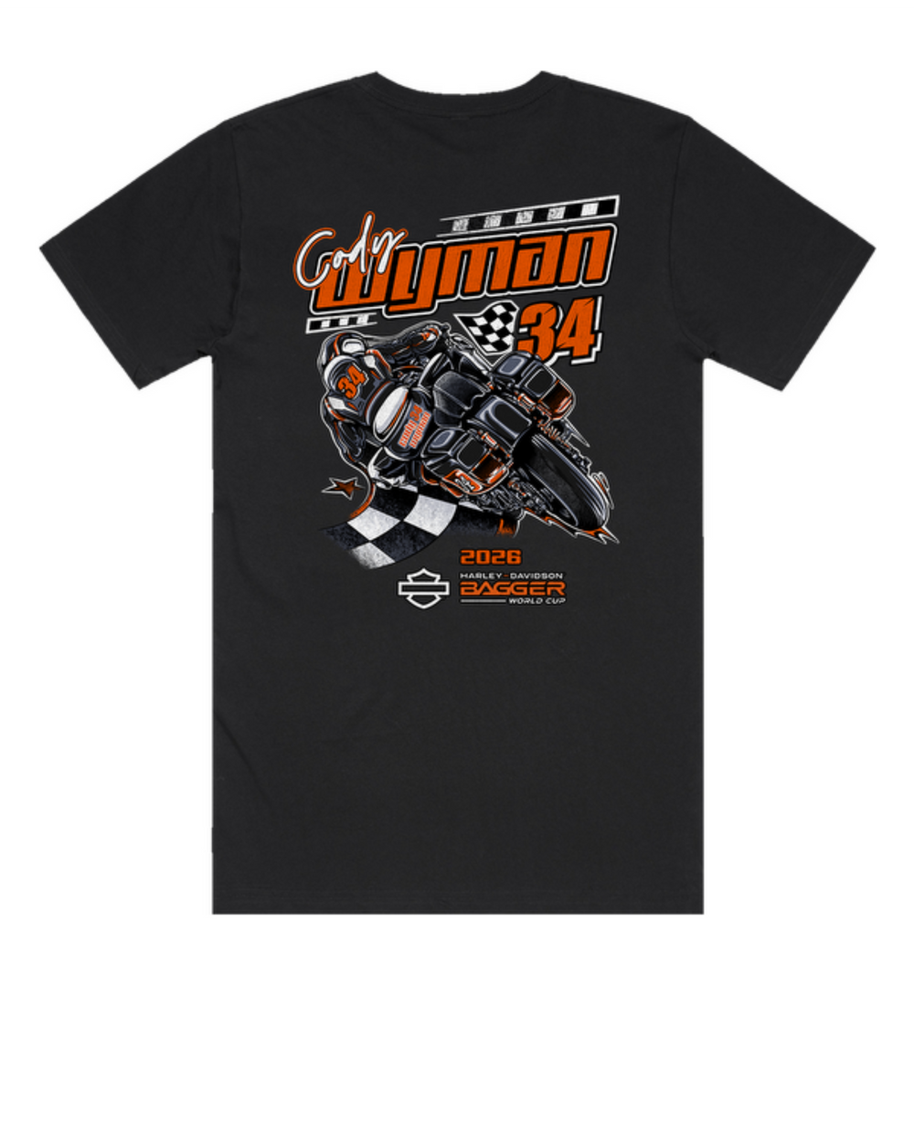 Joe Rascal Racing Cody Wyman #34 Official Bagger World Cup Tee - Black
