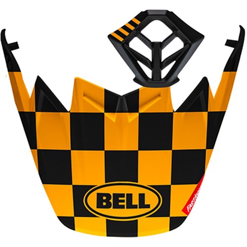 BELL S/P - MOTO-9 MIPS M/PIECE/PEAK KIT FASTHOUSE CHECKER MATT BLK/YEL  [ONC01]