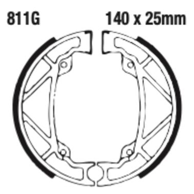 EBC Brakes Grooved Brake Shoe Set – G Series Fitments