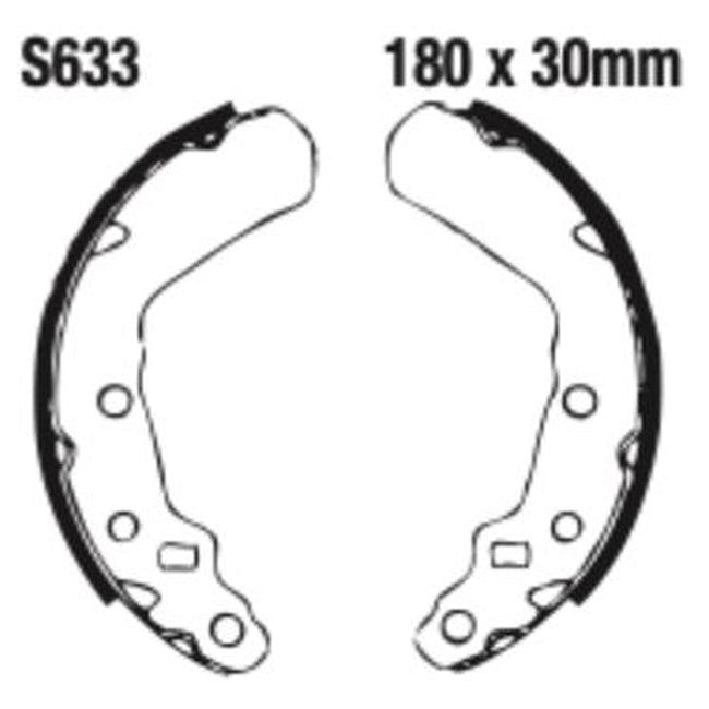 EBC Brakes Grooved Brake Shoe Set – S & Y Series Fitments