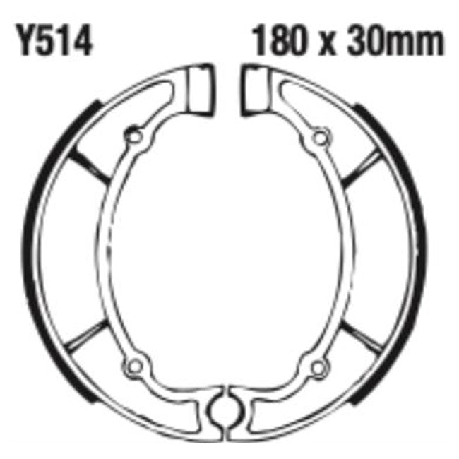 EBC Brakes Motorcycle Brake Shoe Set – Durable & High-Performance