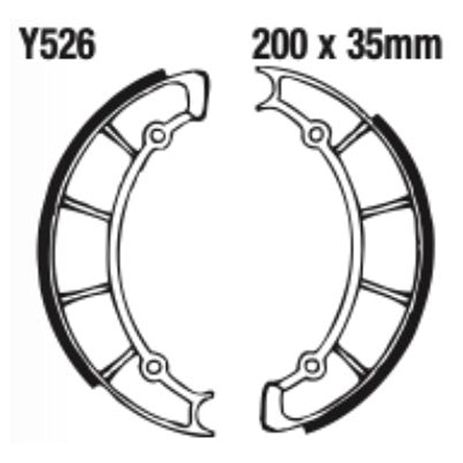 EBC Brakes Motorcycle Brake Shoe Set – Durable & High-Performance