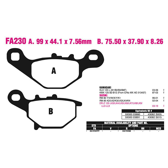 EBC Brakes FA Series Disc Brake Pads – Road, Sport & Performance Options