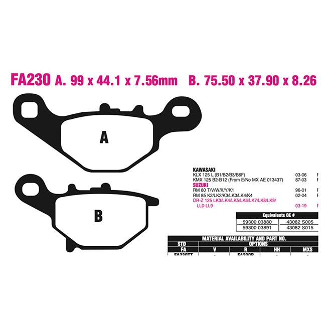 EBC Brakes FA Series Disc Brake Pads – Road, Sport & Performance Options