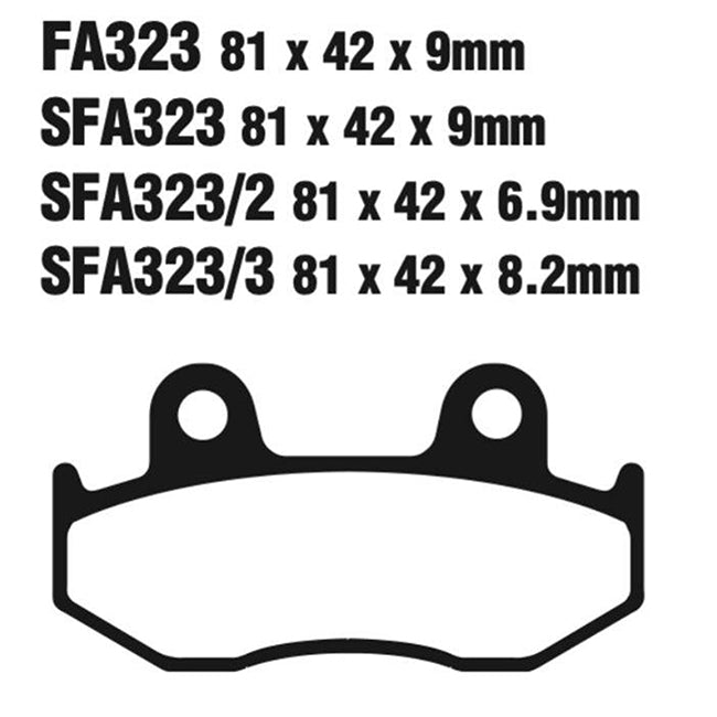 EBC Brakes Disc Pad Set – FA Series, Vee & Chrome Backplate Options